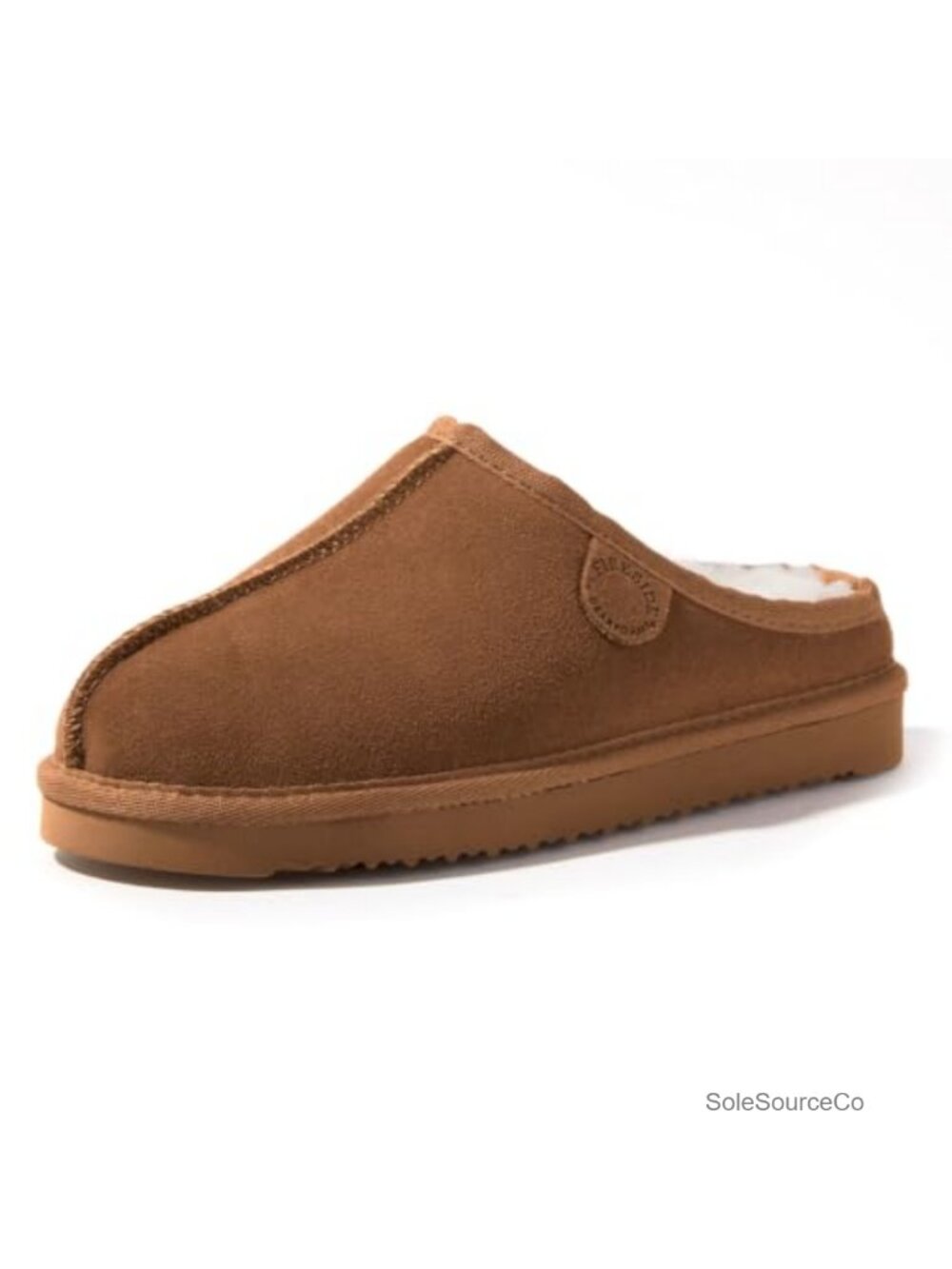 Fireside Genuine Shearling Clog Slippers Indoor Outdoor Natural Suede